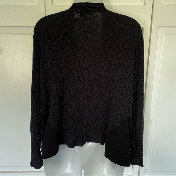 Pebble and Stone Black Cardigan Sweater Black Gray Heathered - Picture 7 of 10